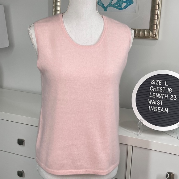 Cashmere Precious Fiber 100% Cashmere Sleeveless Shell Size Large - Picture 2 of 8